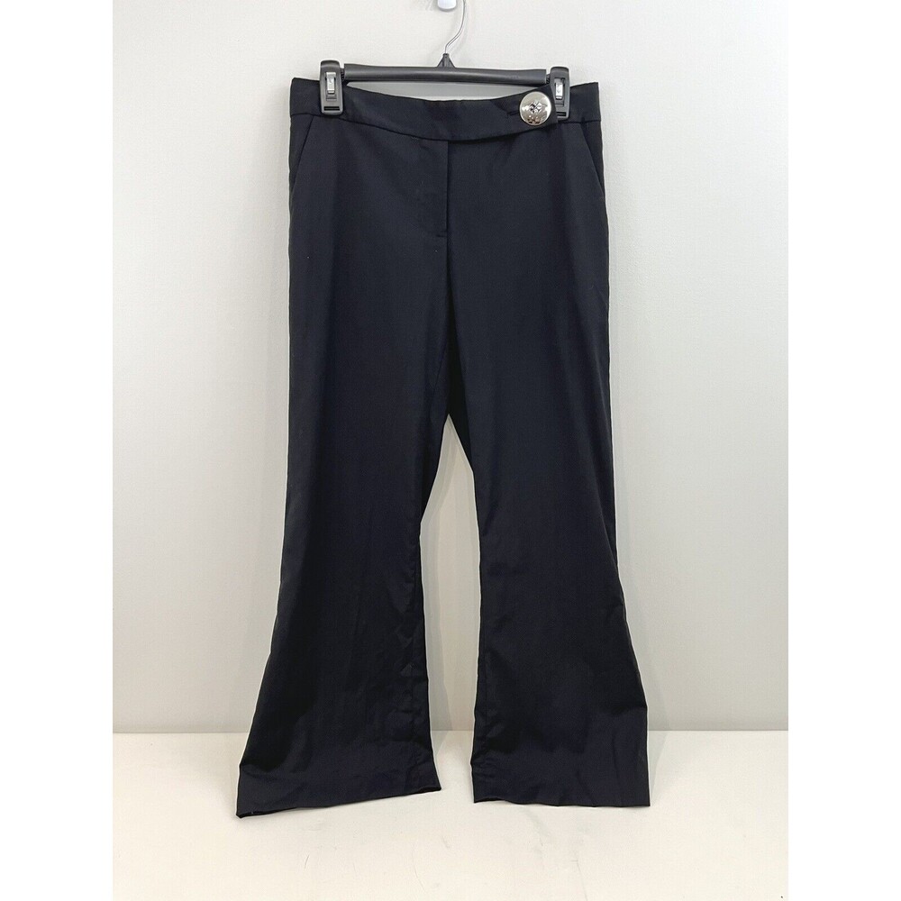 Tory Burch Wide Leg Black Wool Blend Career Pants Size 4 Bergdorf Goodman